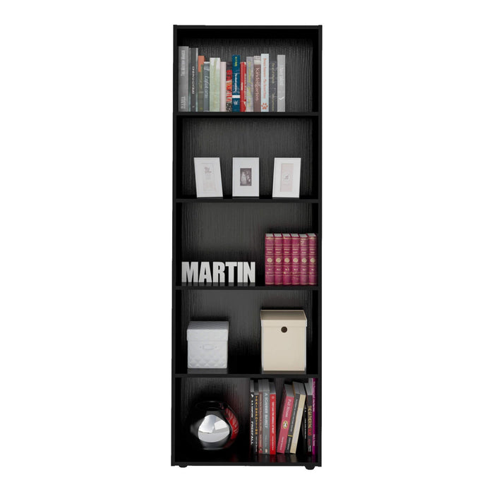 Bookcase Multy 4146 Five Shelves  60*30*180Cm Black  (Limited 3 Months Warranty)
