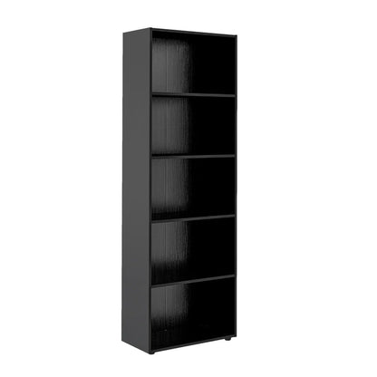 Bookcase Multy 4146 Five Shelves  60*30*180Cm Black  (Limited 3 Months Warranty)