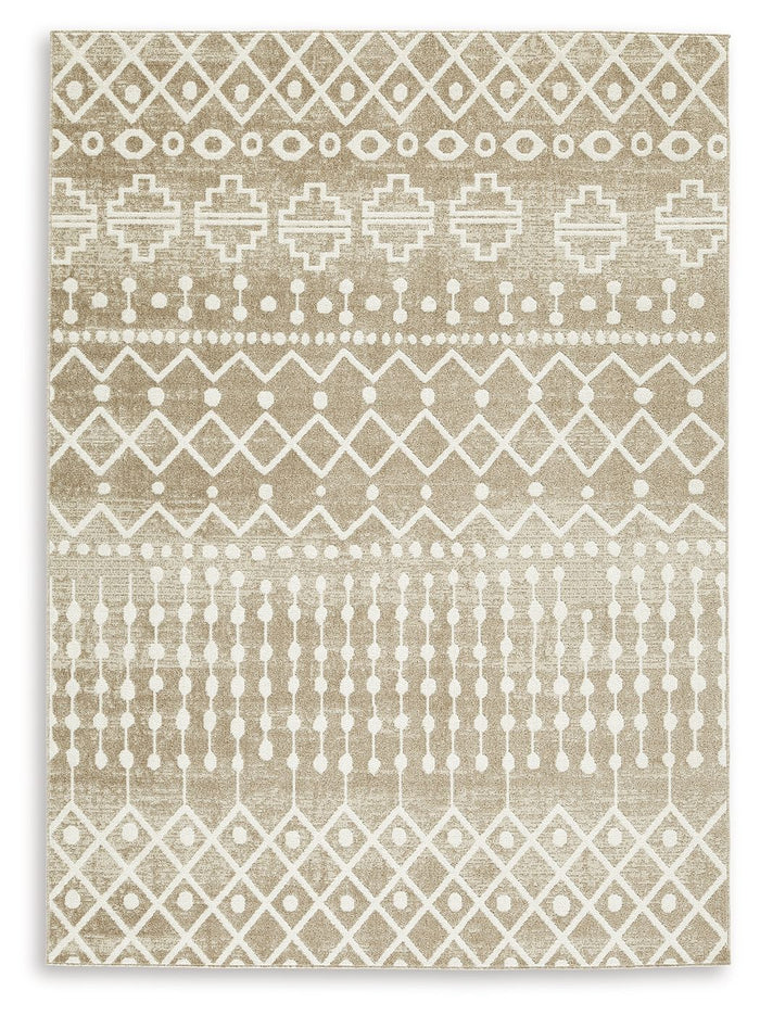 Bunchly - 5' x 7' Rug - Tan / Brown / Cream