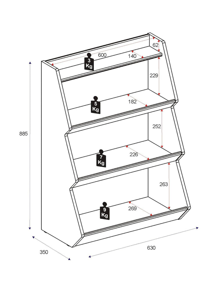 Cabinet 2373 Organizer  88.5*63*35Cm White  (Limited 3 Months Warranty)
