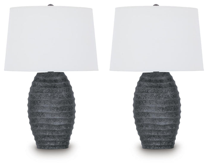 Caronick - Poly Table Lamp (Set of 2) - Antique Silver Finish