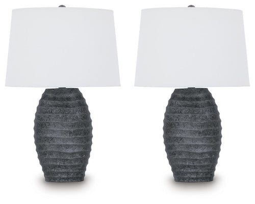 Caronick - Poly Table Lamp (Set of 2) - Antique Silver Finish