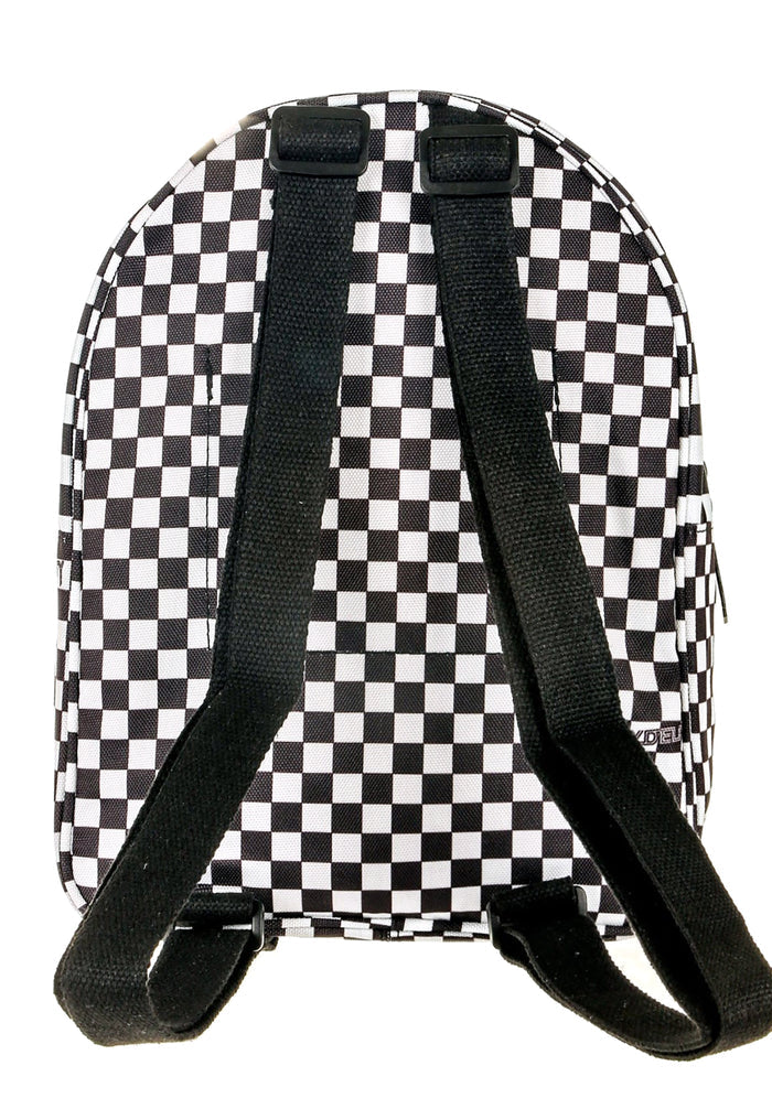 Fydelity Checkmate Mini Backpack in black white — back view