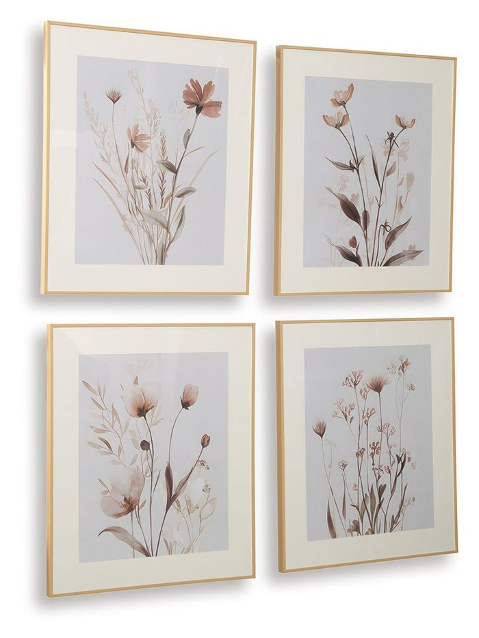 Chettings - Wall Art Set (Set of 4) - Beige / Gray / Blush