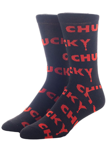 Bioworld Chucky Best Friend 3PK Gift Socks Box Set in multicolor — Chucky sock detail view