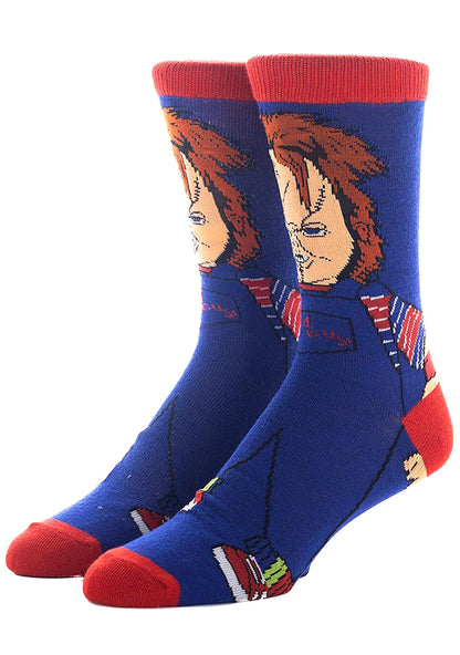 Bioworld Chucky Best Friend 3PK Gift Socks Box Set in multicolor — sock design detail view 3