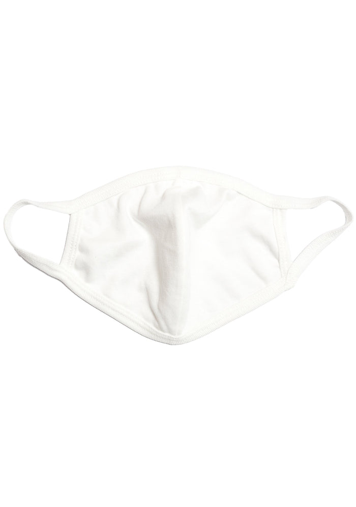 BGlittz Classic Cotton Dust Mask in white with solid white cotton base on soft breathable cotton washable everyday face mask — front view