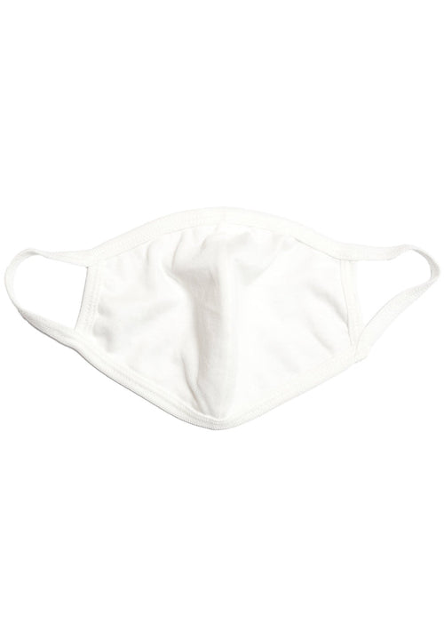 BGlittz Classic Cotton Dust Mask in white with solid white cotton base on soft breathable cotton washable everyday face mask — front view