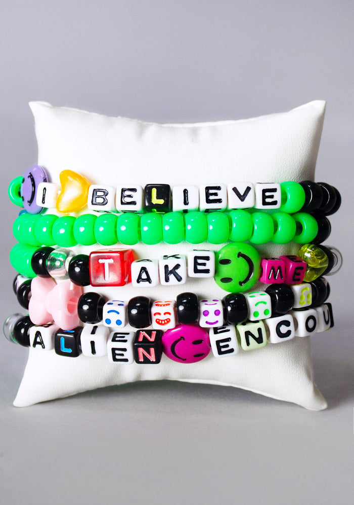 LASR Close Encounter UV Reactive 5PC Stacked Rave Kandi Bracelet — product view