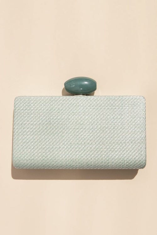 Clutch Hueso Rafia Light Mint · Ipanema ·
