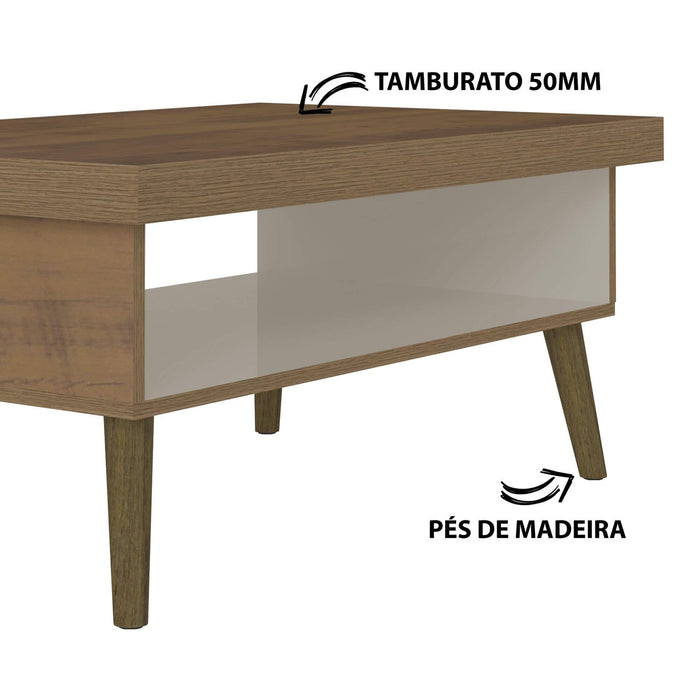 Coffee Table Lucca 3840 Retro Design  91*59*44.5Cm Pine/Off White  (Limited 3 Months Warranty)