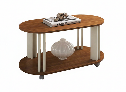 Coffee Table Mundi 4619 Oval Design  91*45*44Cm Cedar/Off White  (Limited 3 Months Warranty)