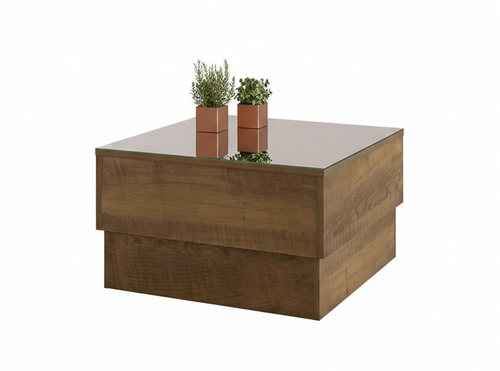 Coffee Table Parati 3826 Mirror On The Top  60*60*35Cm Pine  (Limited 3 Months Warranty)