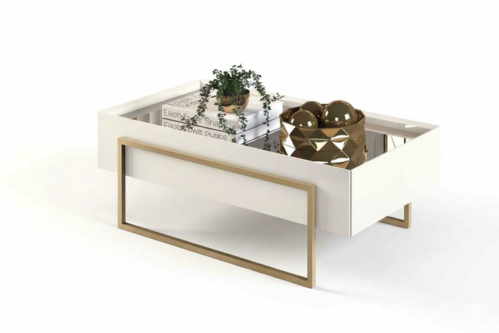 Coffee Table Pilar 20627133 Centre  91.5*31.5*49Cm Off White  (Limited 3 Months Warranty)