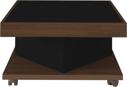 Coffee Table Saara 1208 Space On The Top  63*63*33.5Cm Walnut/Black (Limited 3 Months Warranty)