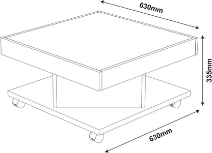 Coffee Table Saara 1208 Space On The Top  63*63*33.5Cm Walnut/Black (Limited 3 Months Warranty)