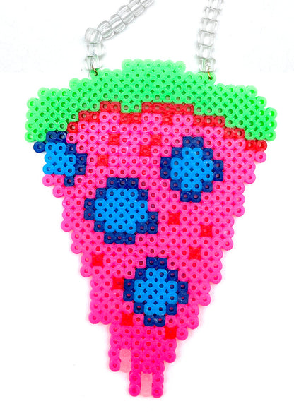 LASR Cosmic Pizza Party UV Reactive Rave Kandi Necklace — product view