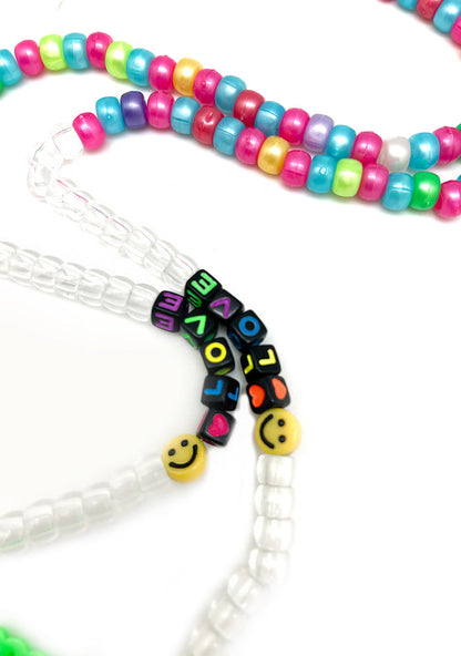 LASR Cosmic Pizza Party UV Reactive Rave Kandi Necklace — product view