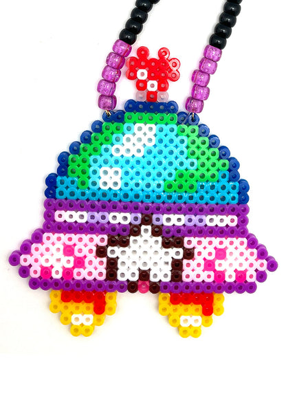 LASR Cosmic Voyage Rave Kandi Necklace — detail view