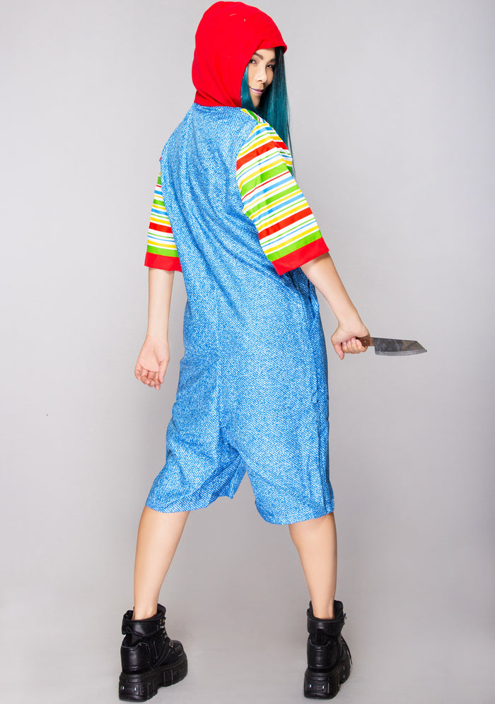Leg Avenue Creepy Playtime Killer Suit in multicolor — model back view