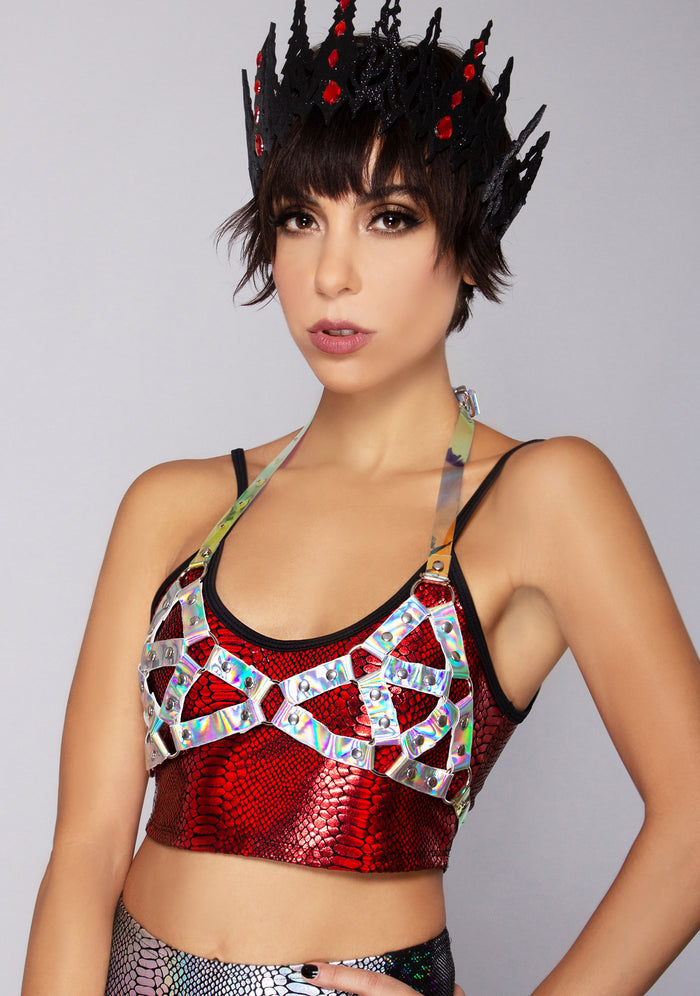LASR Cyber Vixen Bra Harness — front view