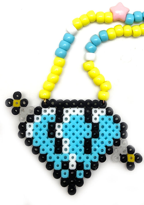LASR Dazzling Ice Diamond Rave Kandi Necklace — detail view