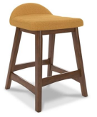 DINING CHAIR LYNCOTT UPHOLSTERED BARSTOOL (2/CN) D615-424 73.0CM*48.2CM*50.1CM MUSTARD/BROWN