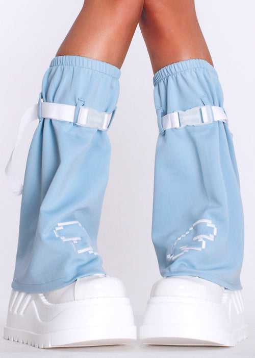 Dot Cat Gamer Pastel Blue Leg Warmer
