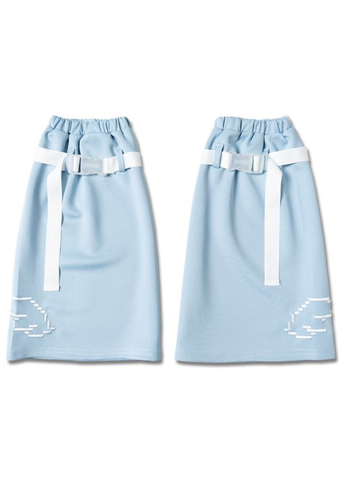 Dot Cat Gamer Pastel Blue Leg Warmer