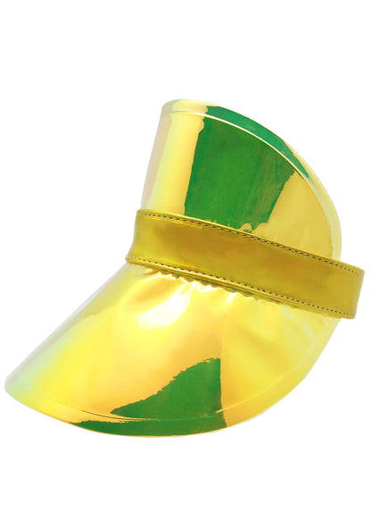 Fydelity Drippin' In Gold Retro Electric Visor in gold — front view