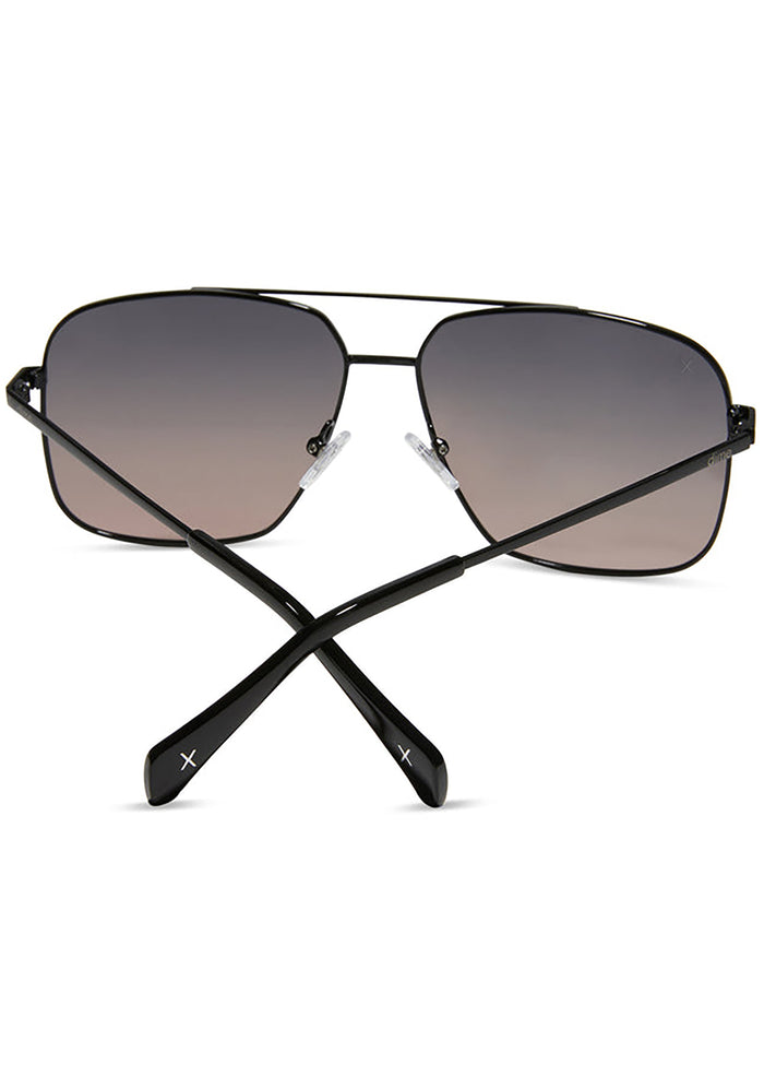 Dime Optics Encino Polarized Sunglasses in black twilight — back view
