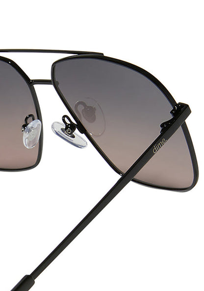 Dime Optics Encino Polarized Sunglasses in black twilight — side view