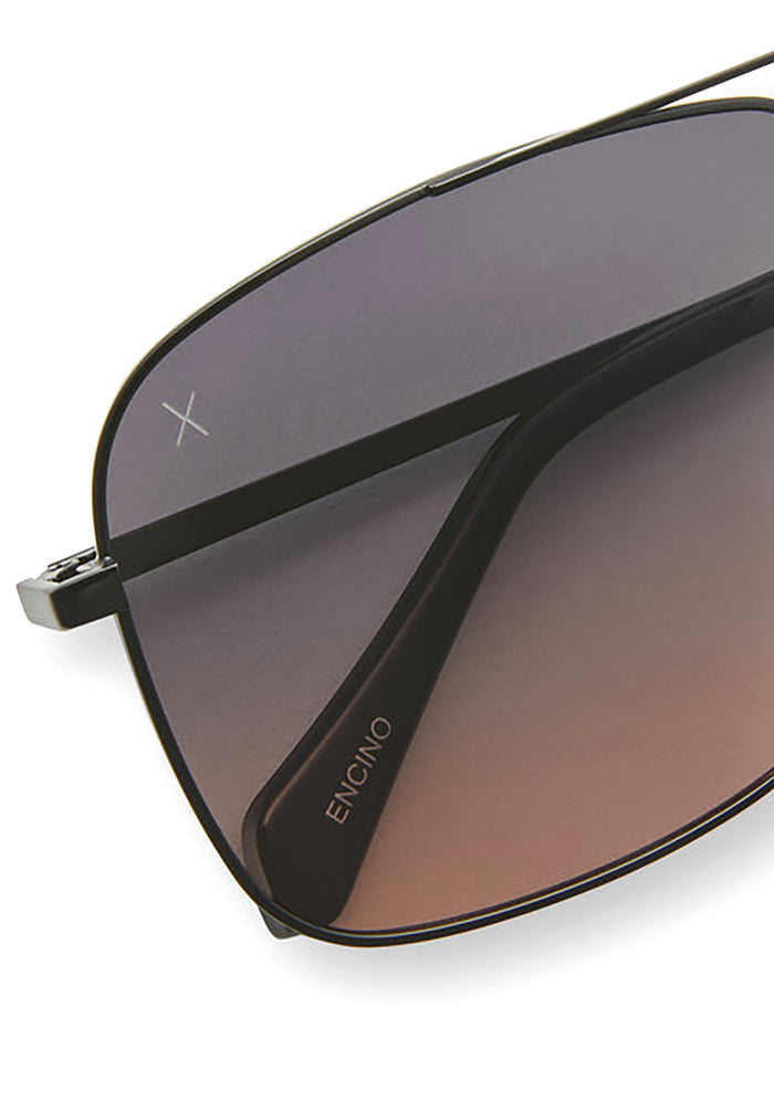 Dime Optics Encino Polarized Sunglasses in black twilight — detail view