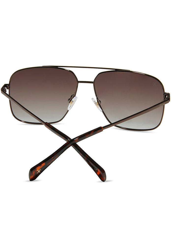 Dime Optics Encino Polarized Sunglasses in brown brown — back view