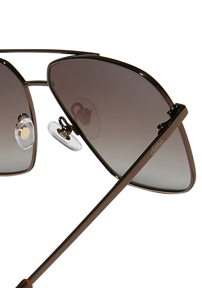 Dime Optics Encino Polarized Sunglasses in brown brown — side view