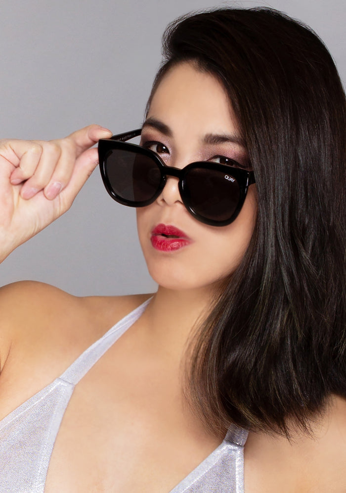 Quay Australia Ever After Sunglasses in matte black — model view