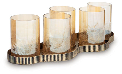 Evereton - Candle Holder - Antique Gold Finish