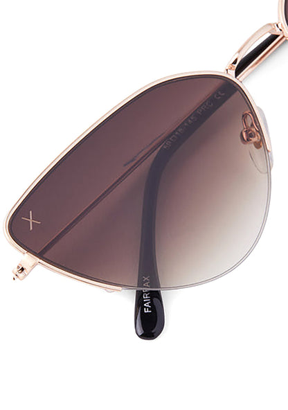 Fairfax Sunglasses in Brushed Gold/Brown Gradient