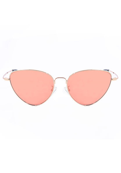 TopFoxx Felina Sunglasses in rose gold with gold frame and mirrored lenses on festival sunglasses — front view