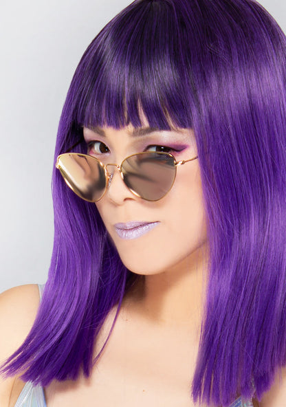 TopFoxx Felina Sunglasses in rose gold — model side view