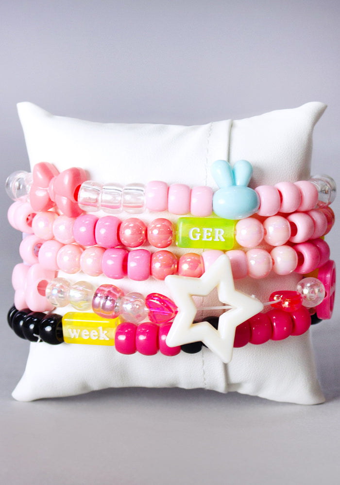 LASR Festie Bestie 5PC Stacked Rave Kandi Bracelet — back view