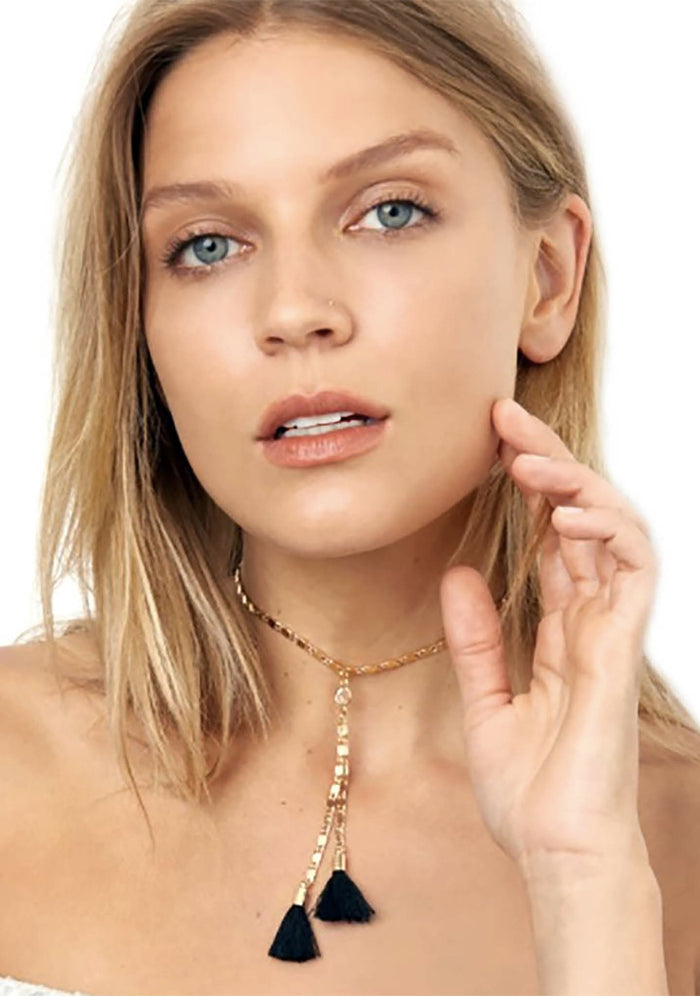 Frasier Sterling Cantina Choker in gold black — detail view