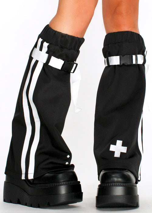 ACDC Rag Game Over Black Leg Warmer — model front view