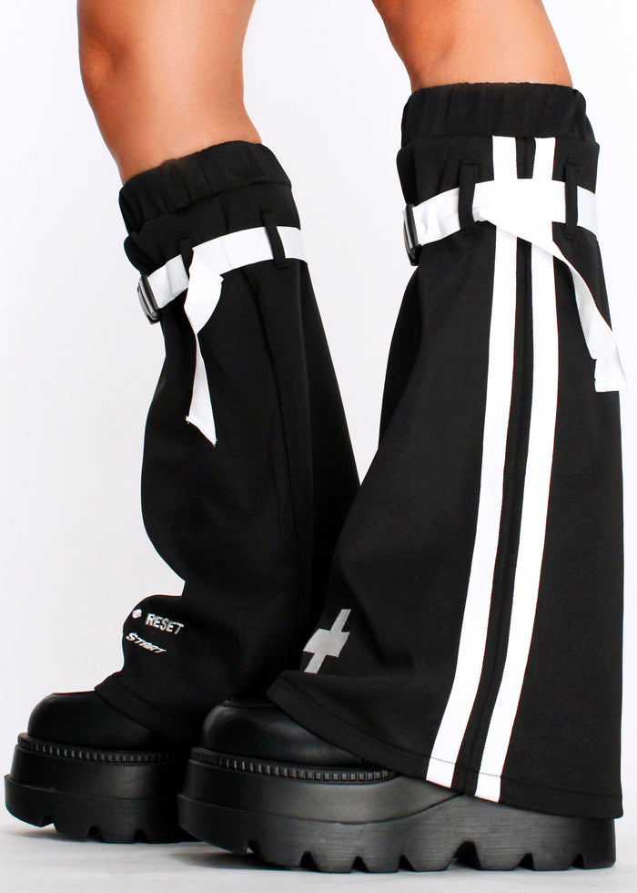 ACDC Rag Game Over Black Leg Warmer — model side view