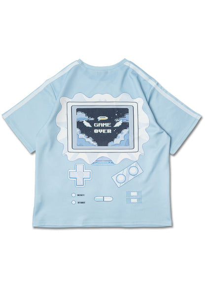 ACDC Rag Game Over Jersey Pastel Blue Oversized Tee — back view