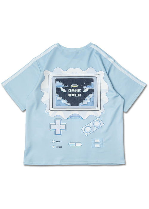 ACDC Rag Game Over Jersey Pastel Blue Oversized Tee — back view