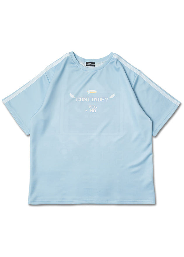 ACDC Rag Game Over Jersey Pastel Blue Oversized Tee — front view