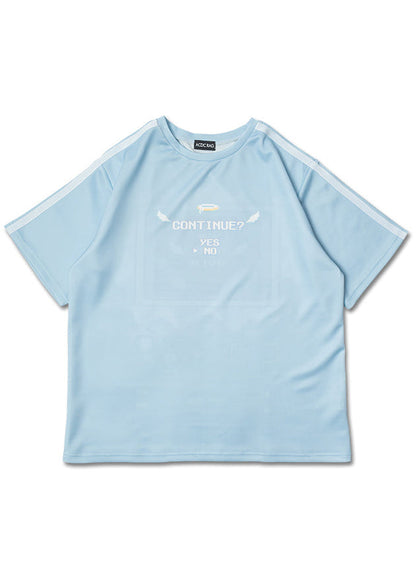 ACDC Rag Game Over Jersey Pastel Blue Oversized Tee — front view