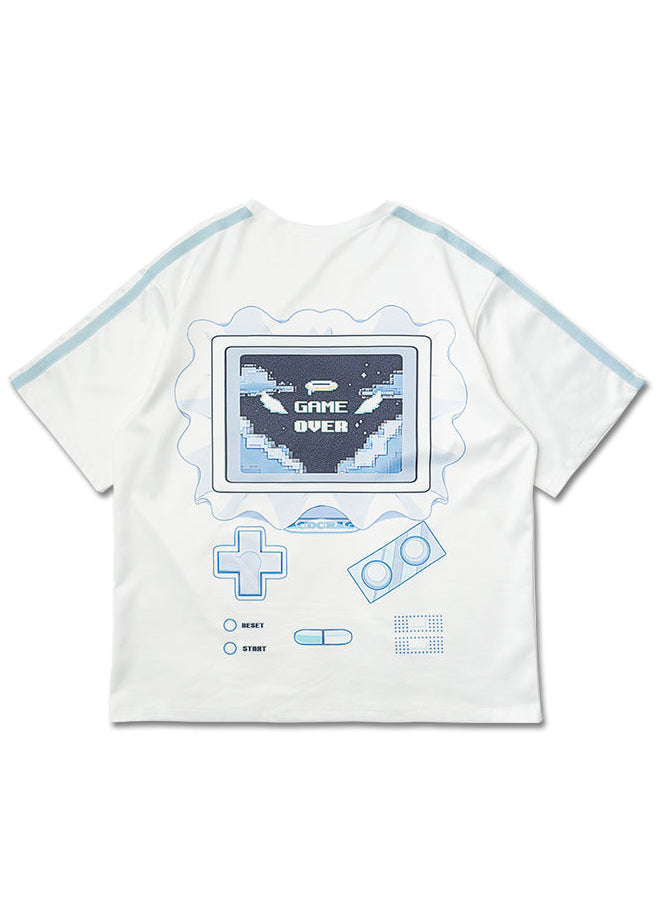 ACDC Rag Game Over Jersey White Oversized Tee — back view