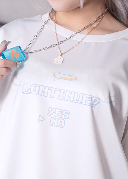 ACDC Rag Game Over Jersey White Oversized Tee — detail shot